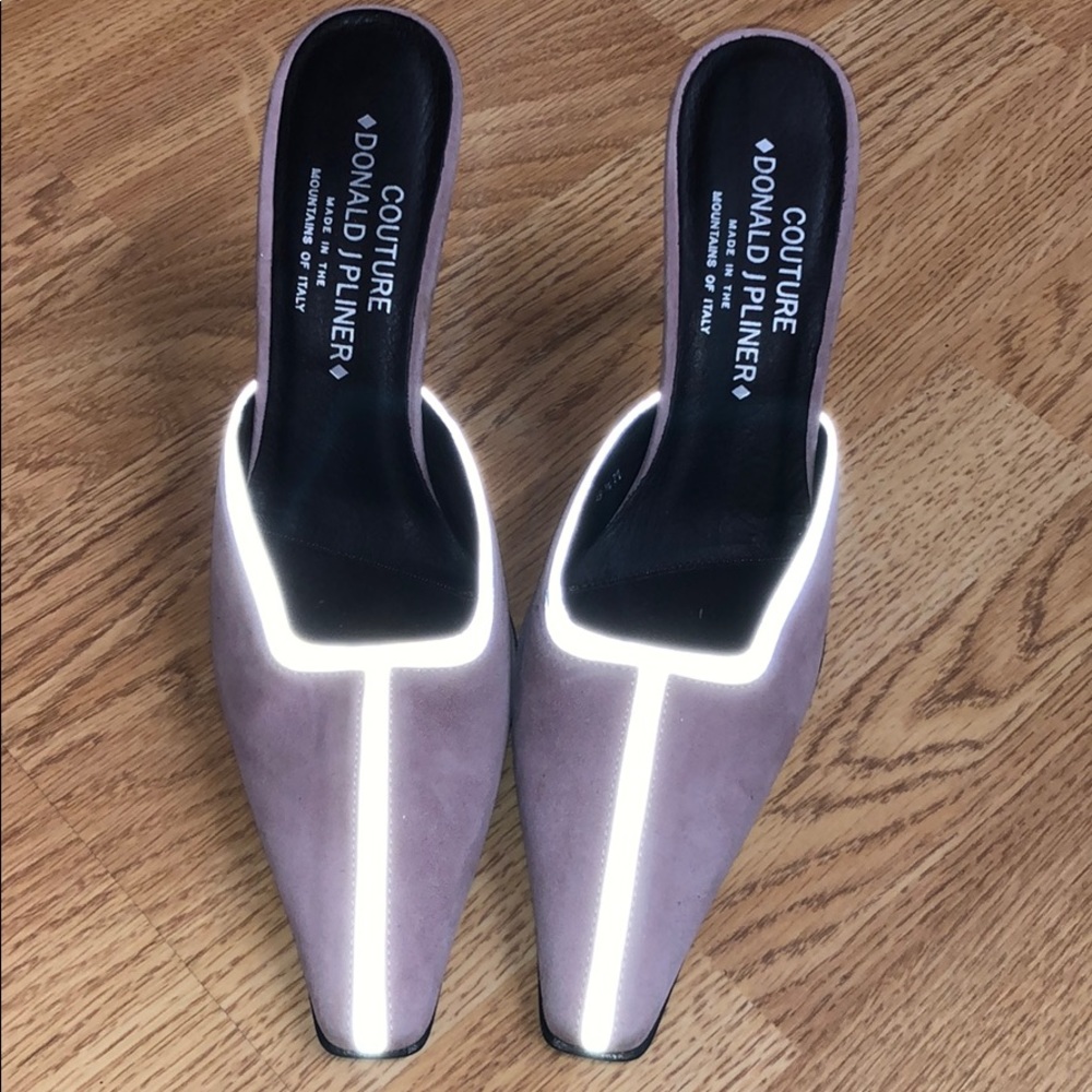 Reflective trim Donald J Pliner Couture mules 8.5M